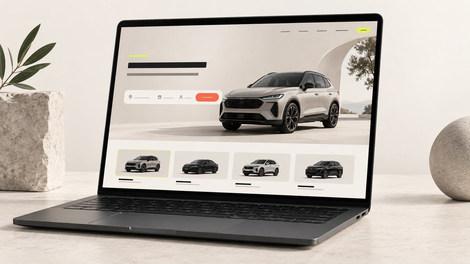Création de site web de location de voiture par Battlens - catalogue flotte haute conversion