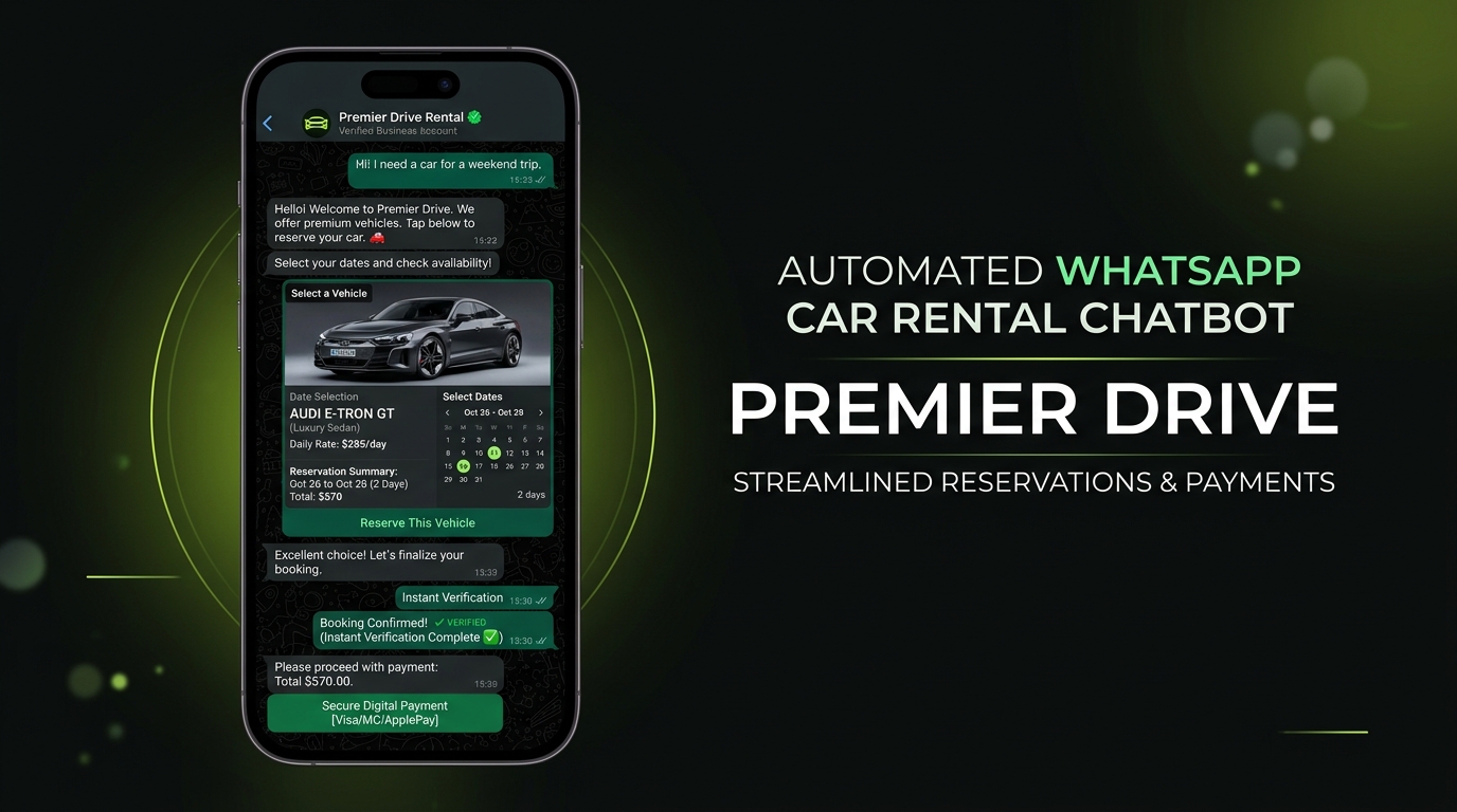 Automated WhatsApp Chatbot for Car Rental Agency: direct bookings and instant payments